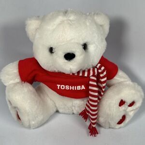 VTG Toshiba | Christmas holidays Polar Bear  Promotional Plush | 7” *Rare*